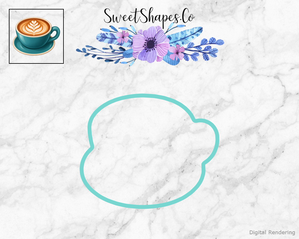 Cafe Thanks Latte Cup with Leaf Foam Cookie Cutter