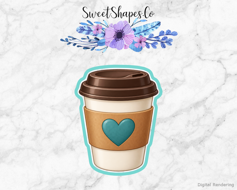 Cafe Thanks Takeaway Coffee with Heart Sleeve Cookie Cutter