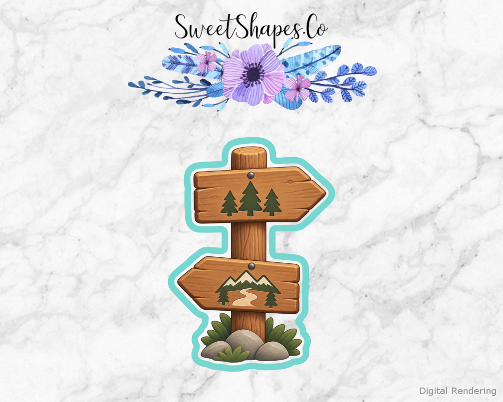 Camp Adventure Woodland Trail Sign Cookie Cutter