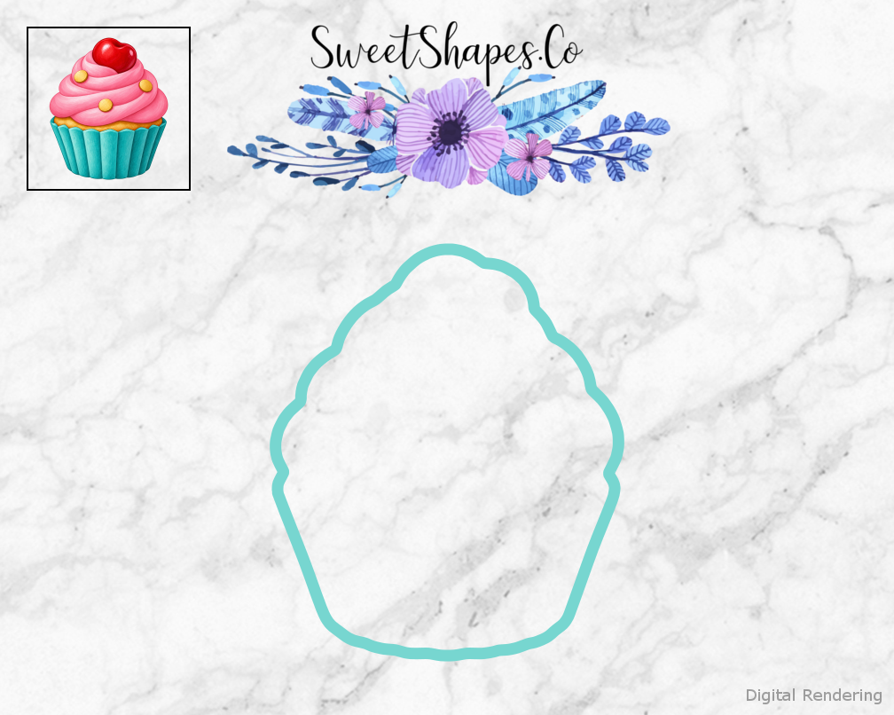 Cherry Pink Birthday Cupcake Cookie Cutter