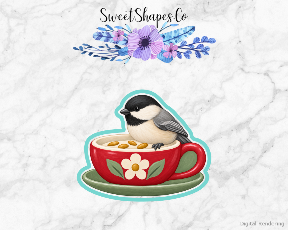 Chickadee Teacup Feeder Cookie Cutter