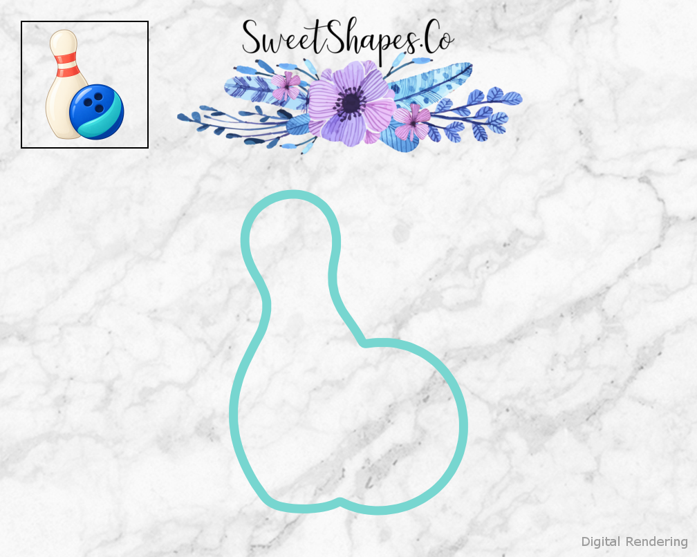 Coral Cobalt Bowling Pin and Ball Cookie Cutter