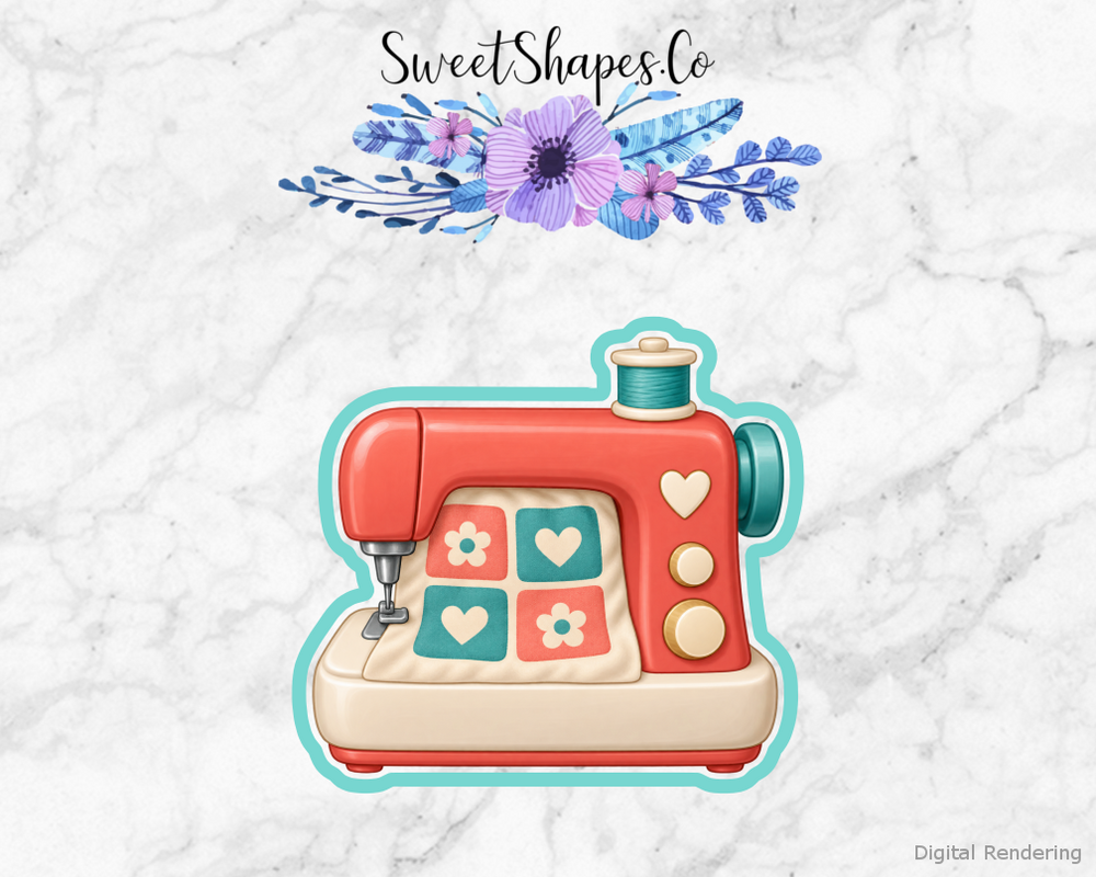 Coral Heart Sewing Machine Cookie Cutter