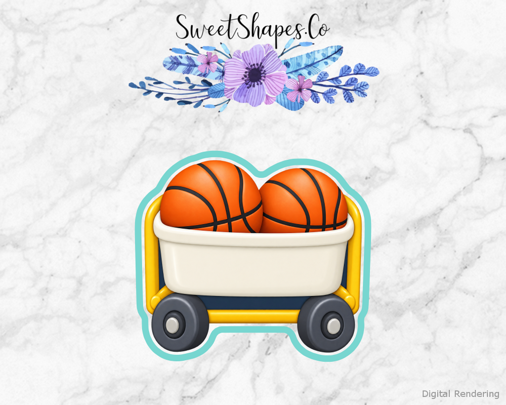 Courtside Basketball Ball Cart Cookie Cutter