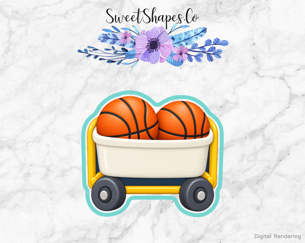 Courtside Basketball Ball Cart Cookie Cutter