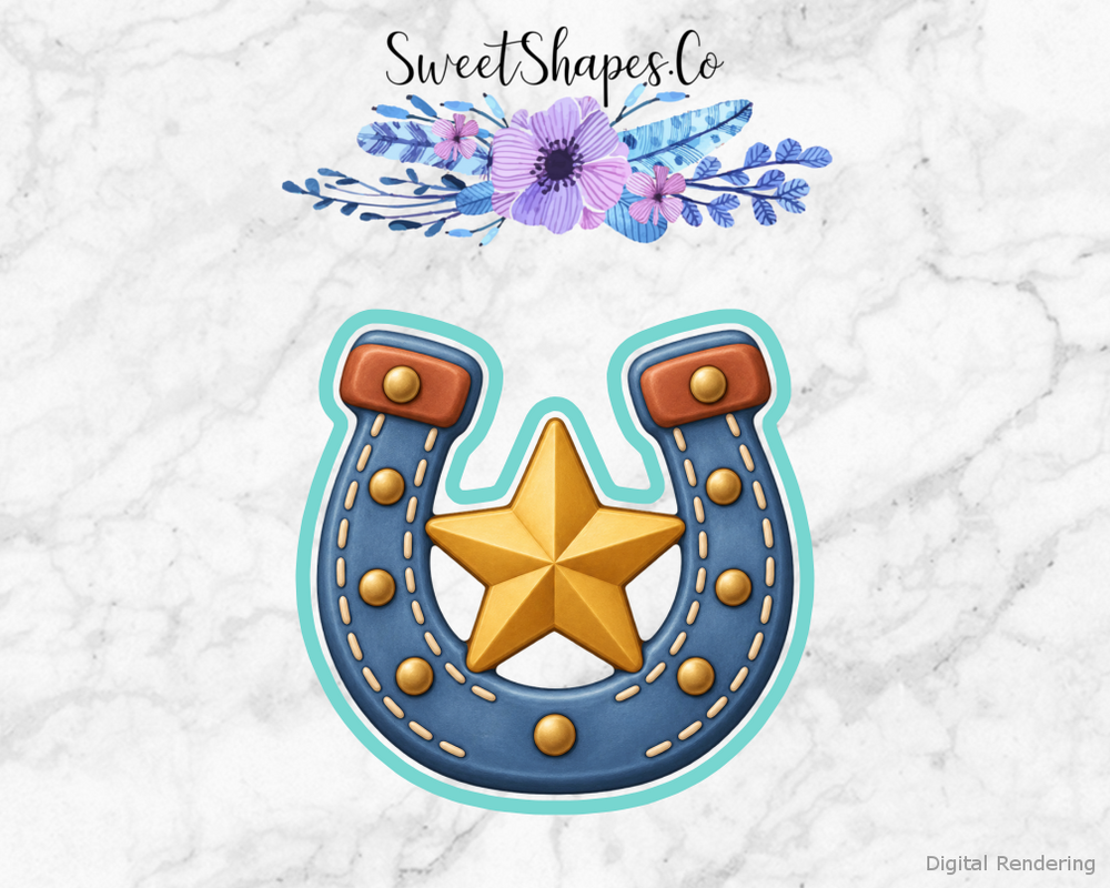 Cowpoke Party Horseshoe with Star Cookie Cutter