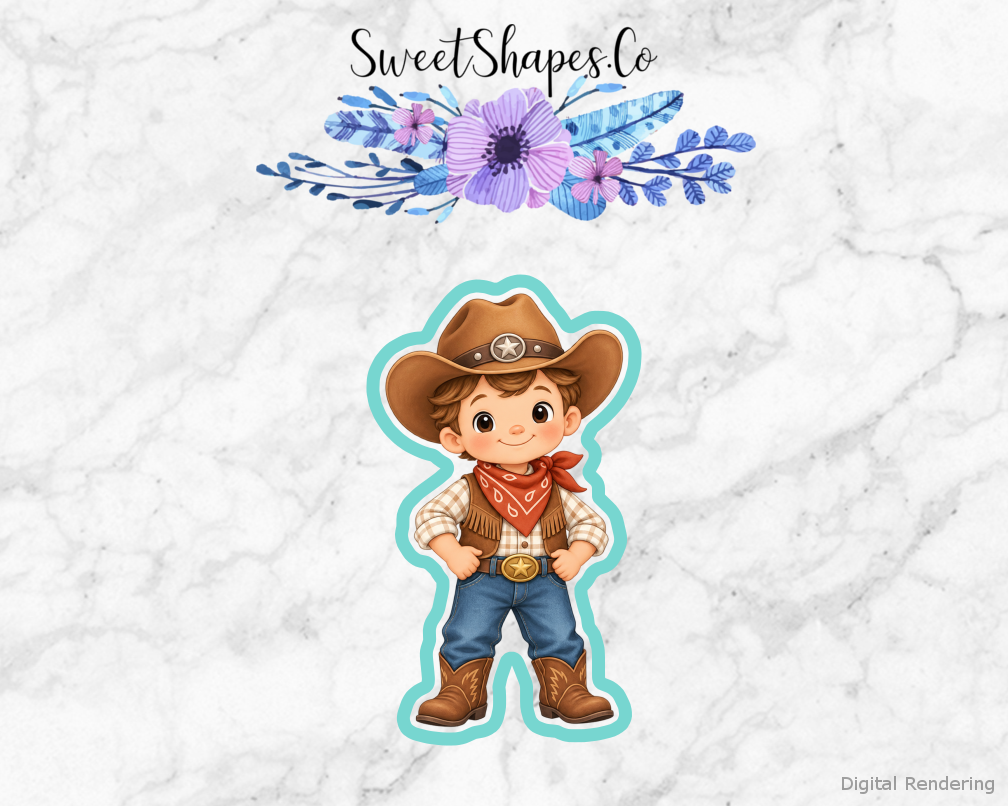 Cowpoke Party Little Cowpoke with Bandana Cookie Cutter