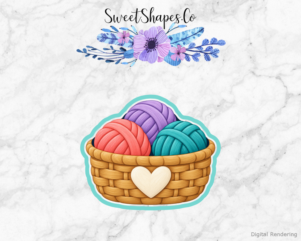 Cozy Color Yarn Basket Cookie Cutter