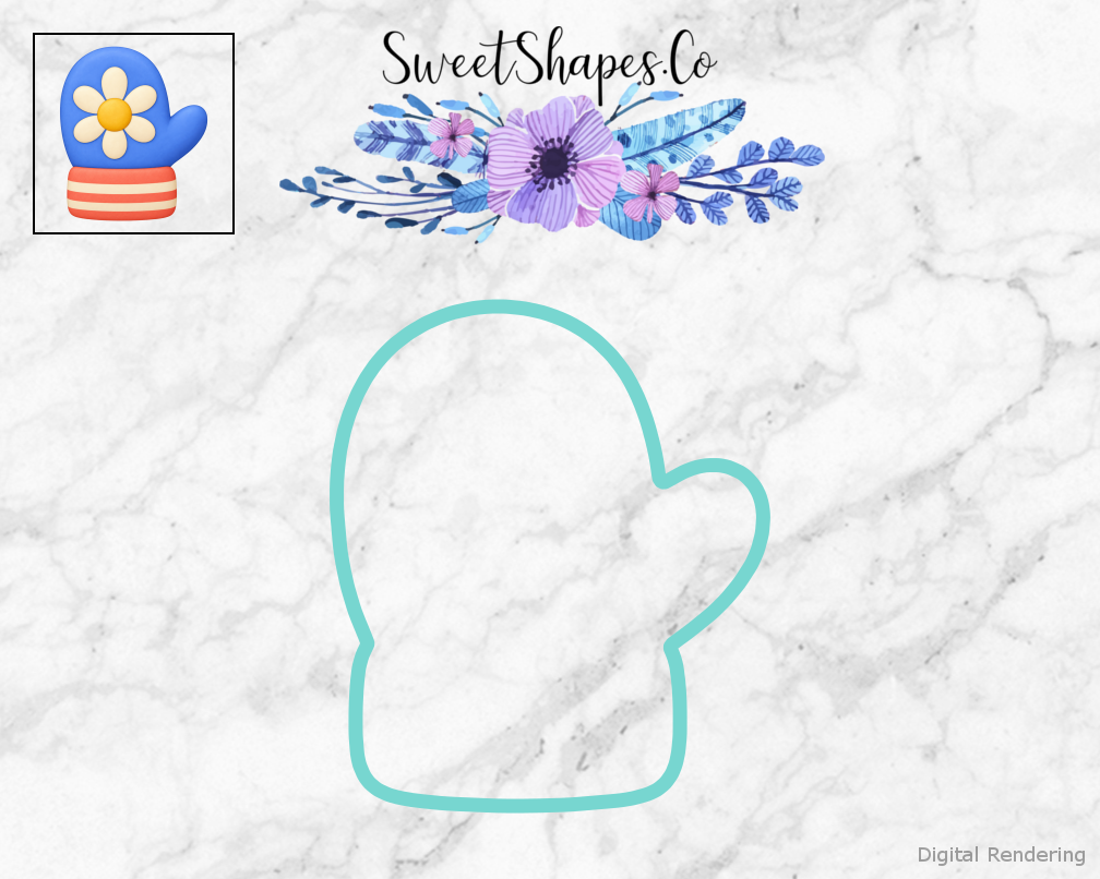 Cozy Flower Winter Mitten Cookie Cutter