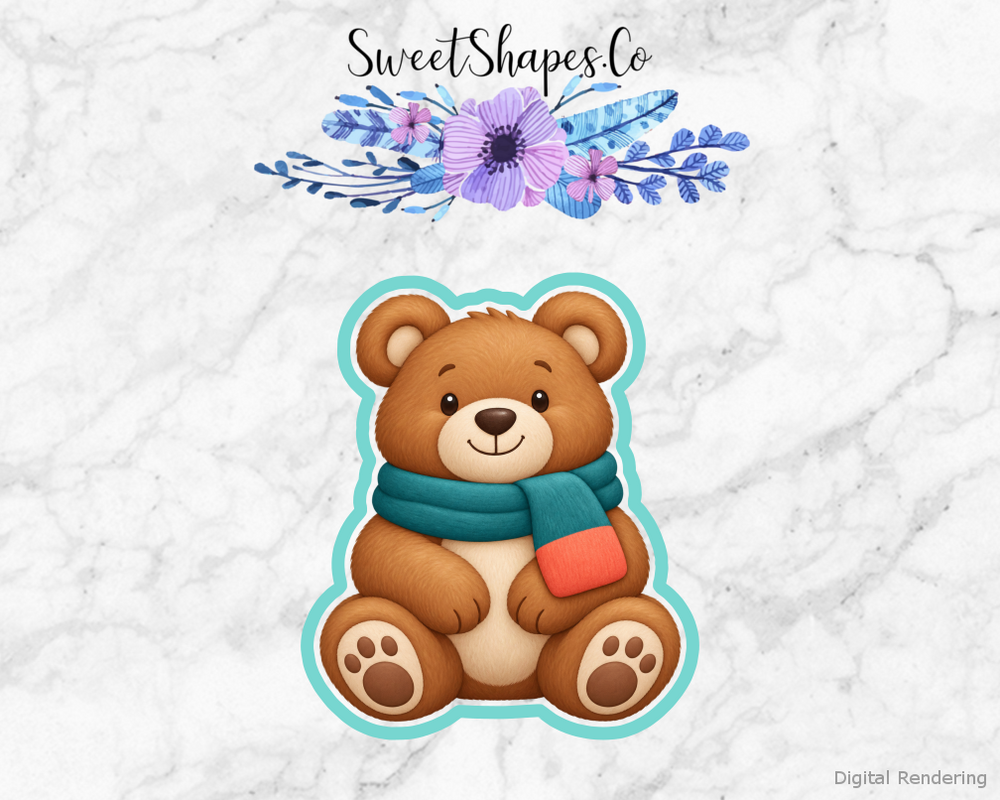 Cozy Winter Scarf Bear Cookie Cutter
