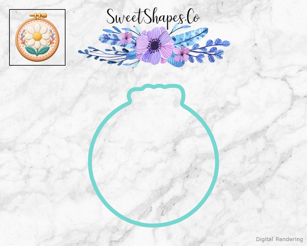 Craft Room Embroidery Hoop with Daisy Cookie Cutter