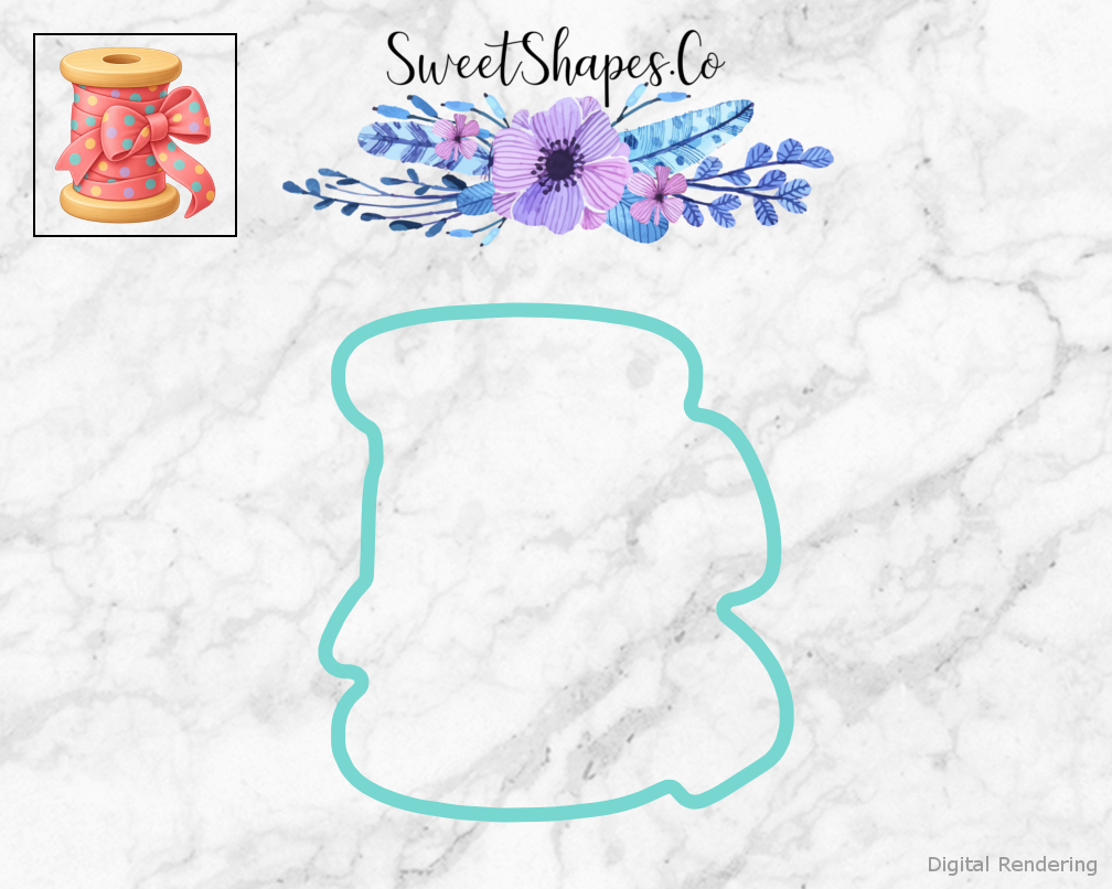 Craft Room Thread Spool with Ribbon Cookie Cutter