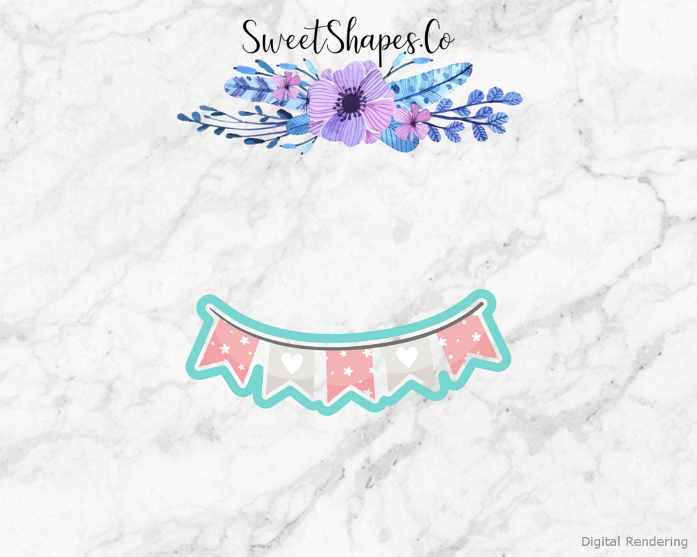 Cute Pennant Banner Cookie Cutter