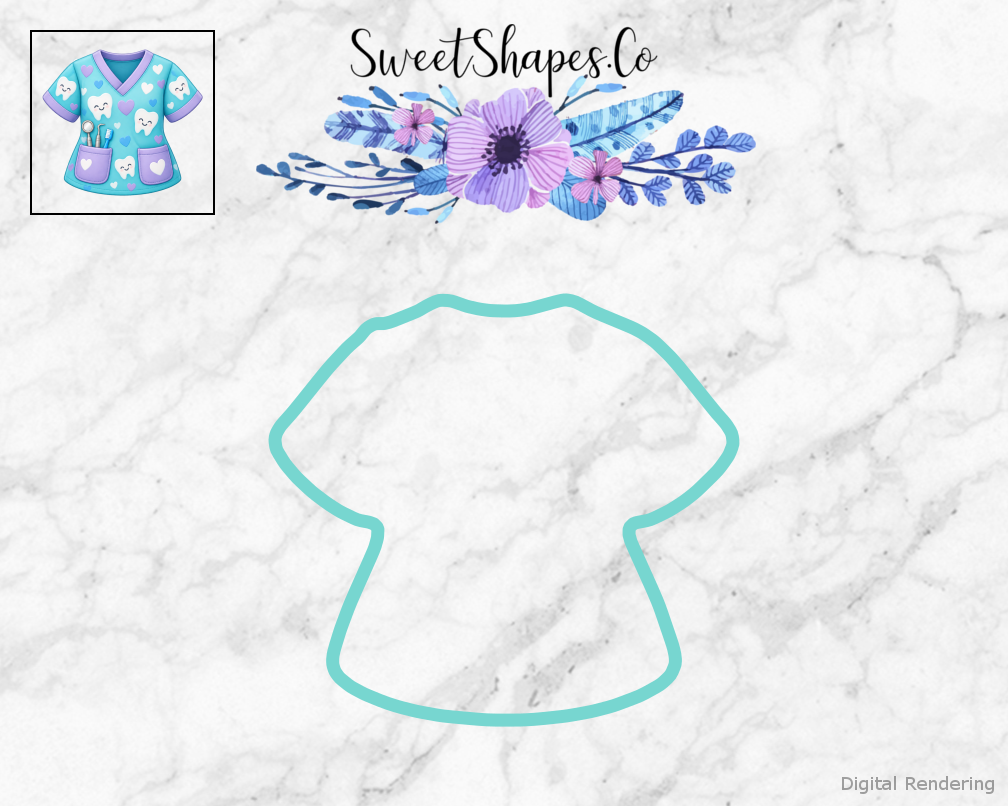 Dental Thanks Dental Scrub Top Cookie Cutter