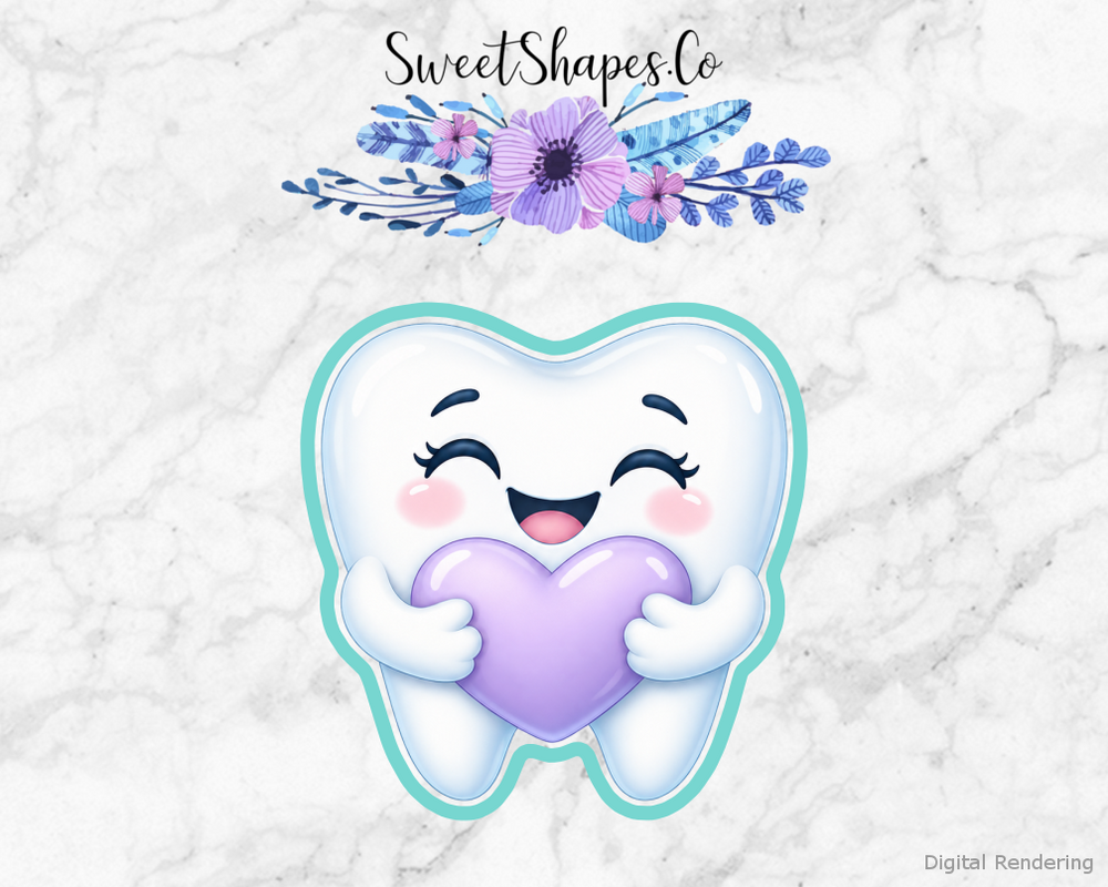 Dental Thanks Smiling Tooth with Heart Cookie Cutter