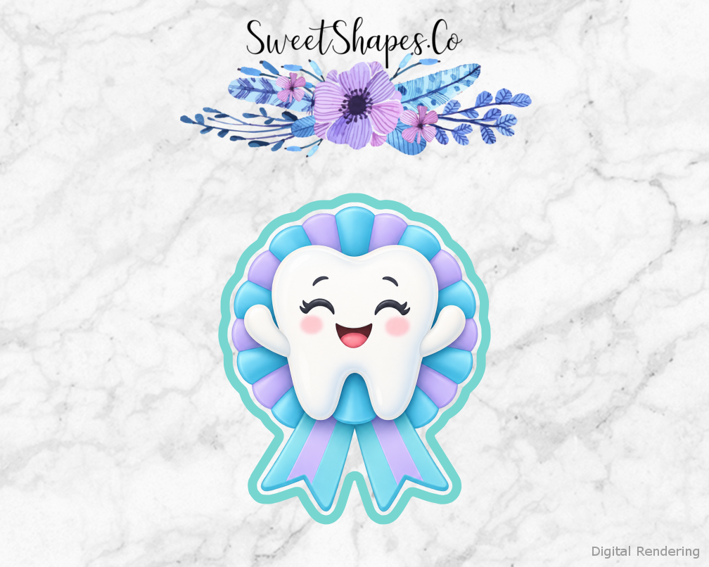 Dental Thanks Tooth Award Badge Cookie Cutter