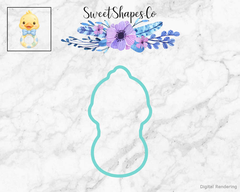 Duckling Shower Duck Head Rattle Cookie Cutter