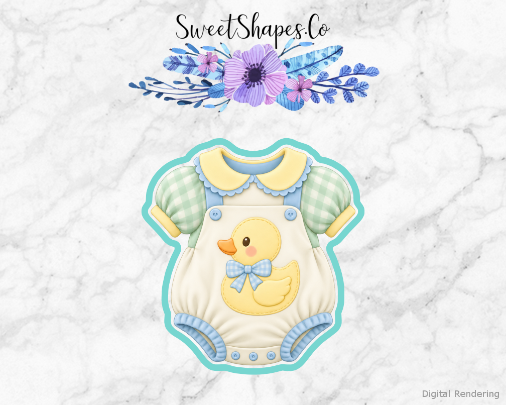 Duckling Shower Duck Patch Baby Romper Cookie Cutter
