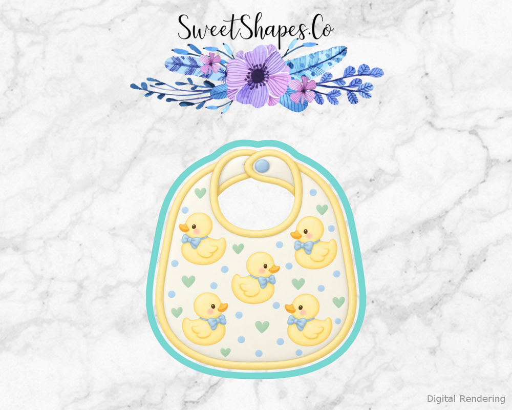Duckling Shower Duck Pattern Baby Bib Cookie Cutter