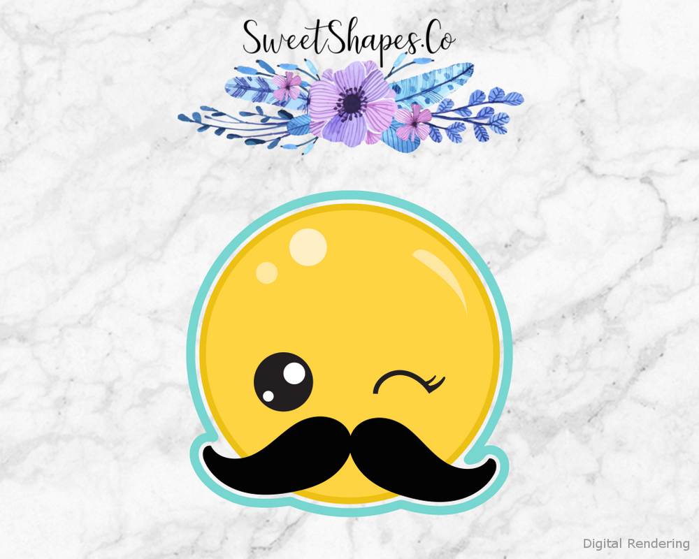 Emoji With Mustache Cookie Cutter