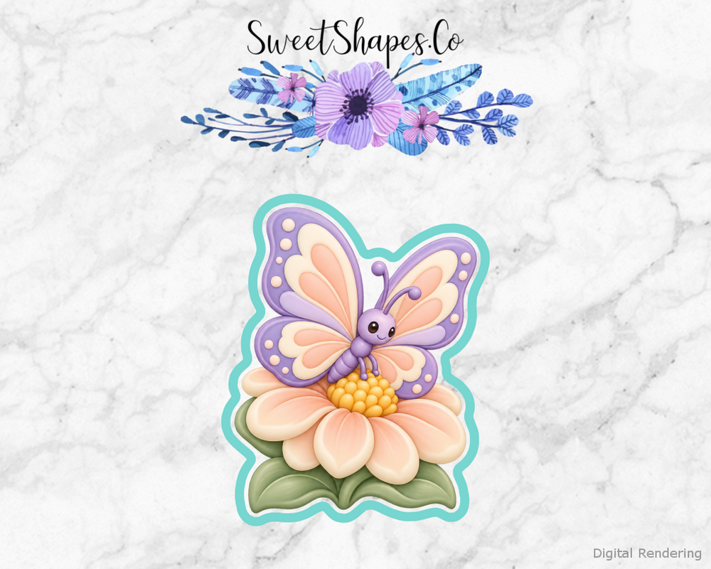 Fairy Garden Butterfly on Flower Cookie Cutter