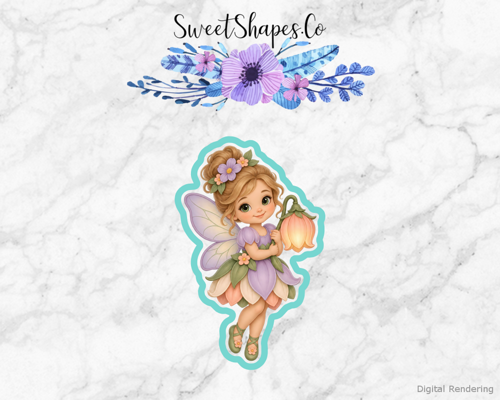 Fairy Garden Fairy with Tulip Lantern Cookie Cutter
