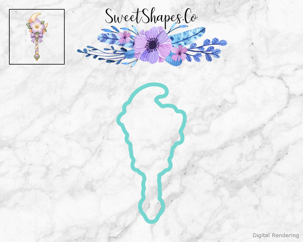 Fairy Garden Moonflower Wand Cookie Cutter