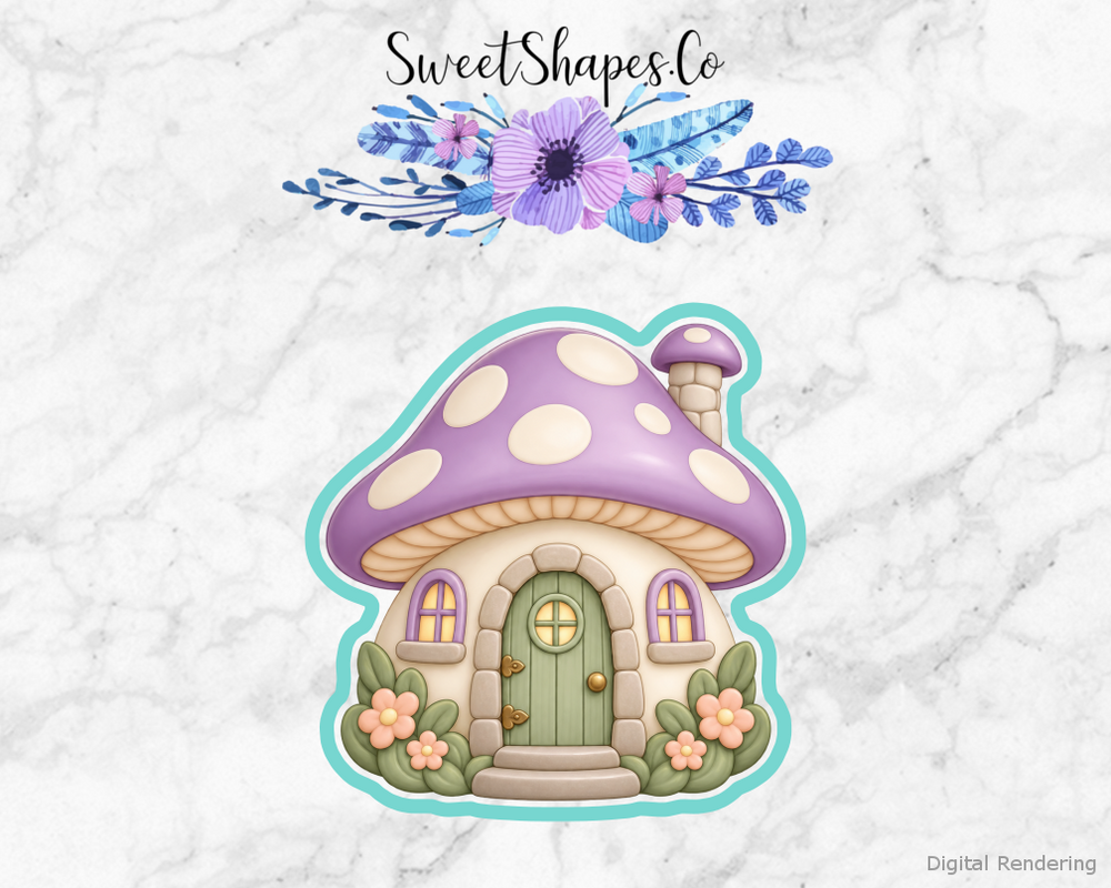 Fairy Garden Toadstool Cottage with Door Cookie Cutter
