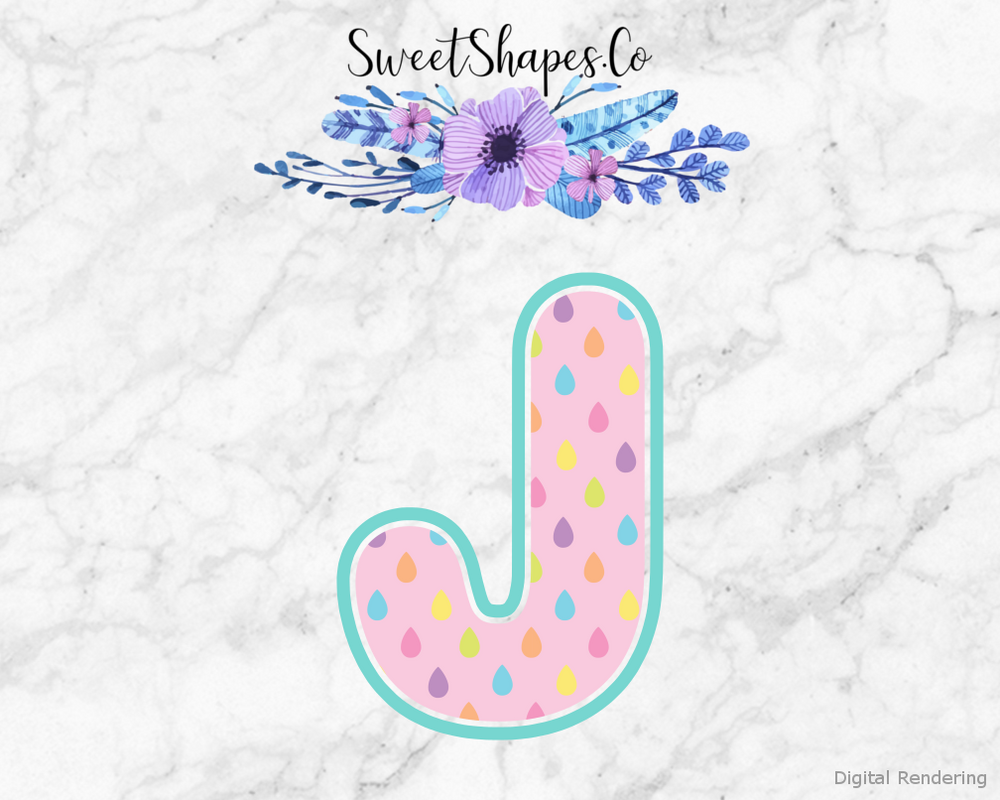 Fairytale Unicorn Alphabet Letter J Cookie Cutter