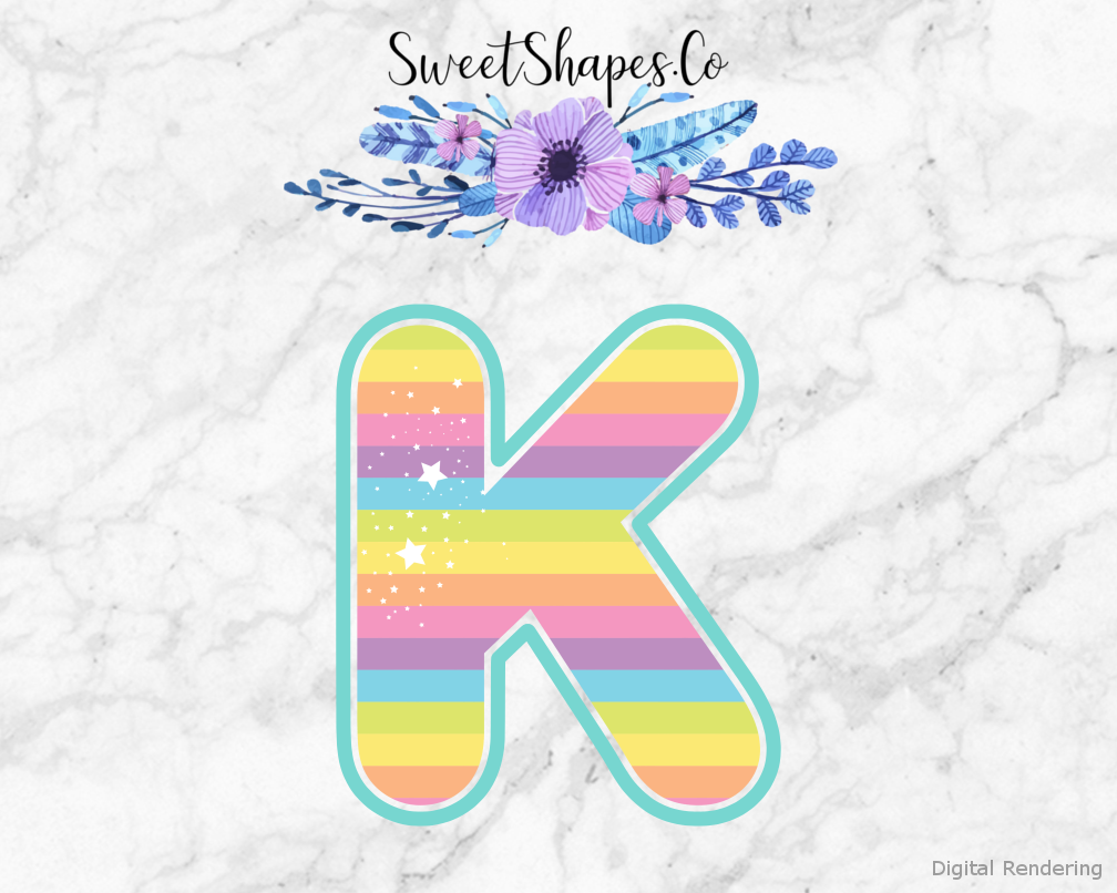 Fairytale Unicorn Alphabet Letter K Cookie Cutter