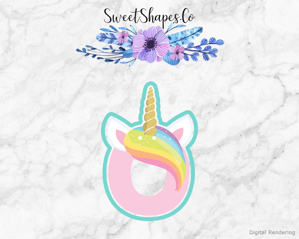 Fairytale Unicorn Alphabet Letter O Cookie Cutter
