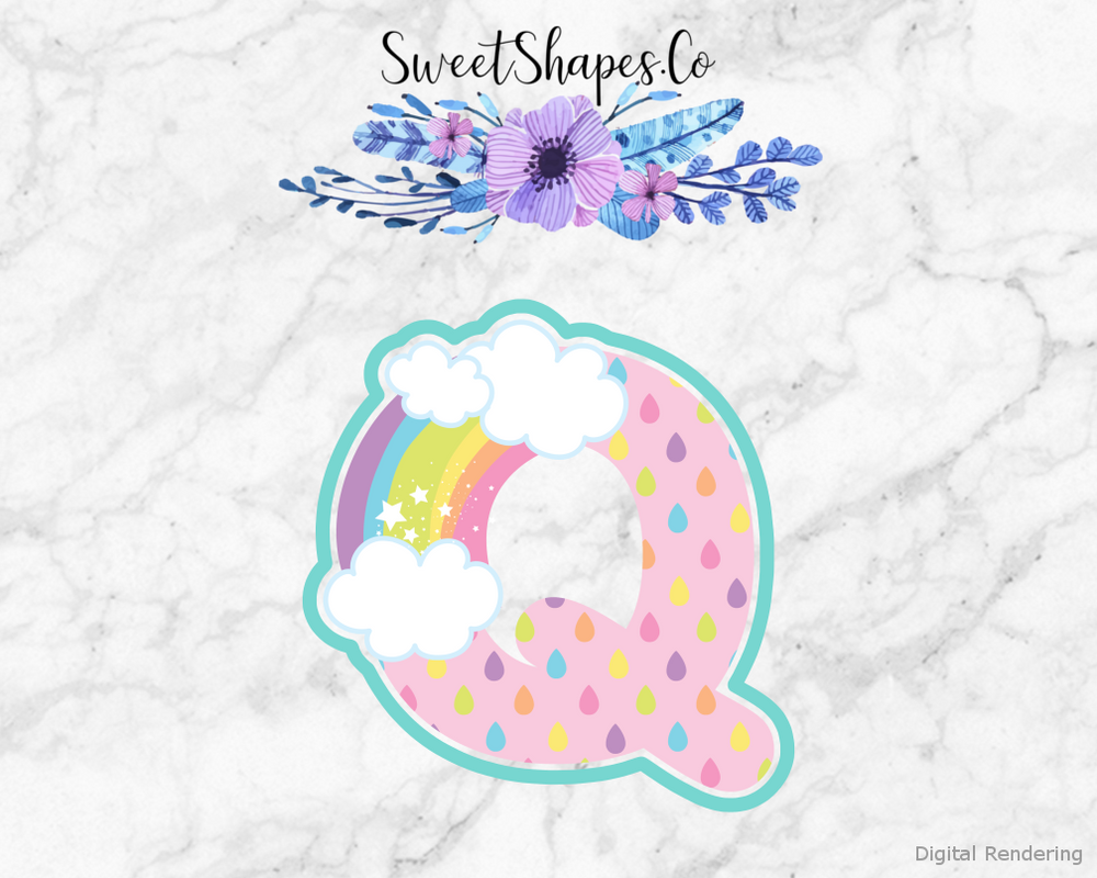 Fairytale Unicorn Alphabet Letter Q Cookie Cutter