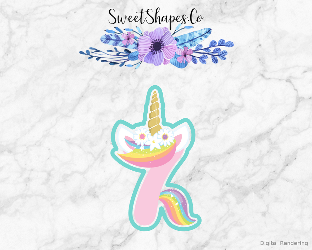 Fairytale Unicorn Number 7 Cookie Cutter