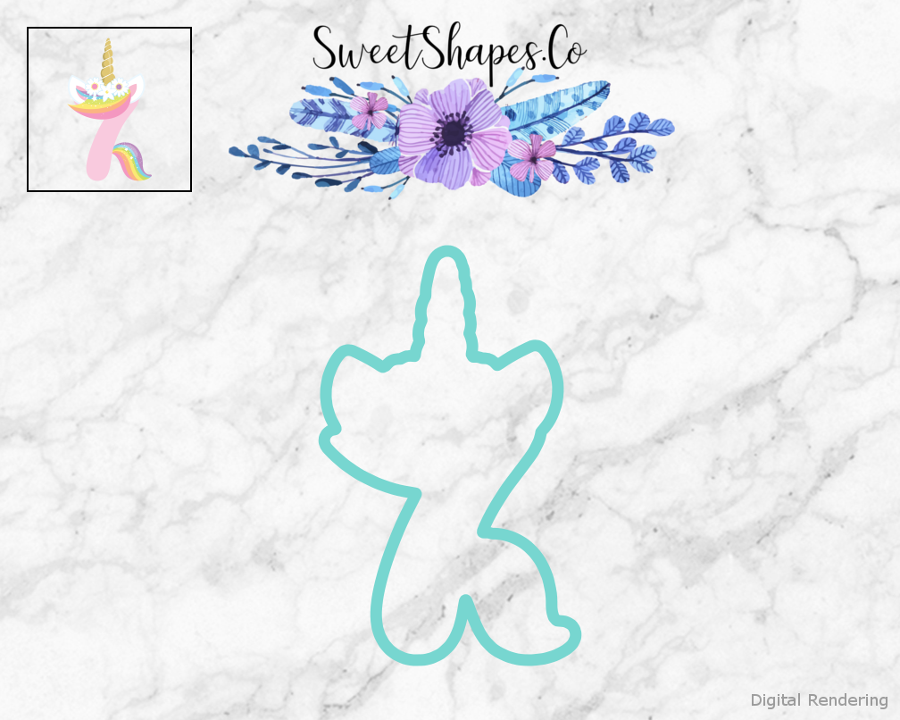 Fairytale Unicorn Number 7 Cookie Cutter