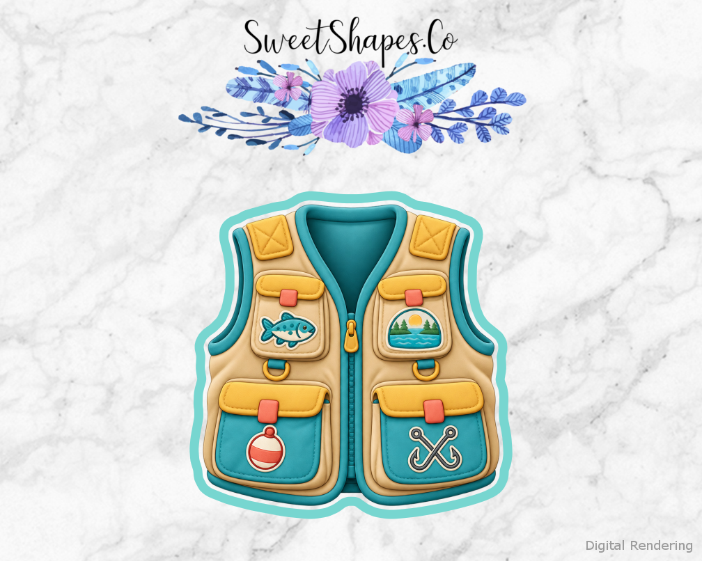 Family Fishing Fishing Vest with Patches Cookie Cutter