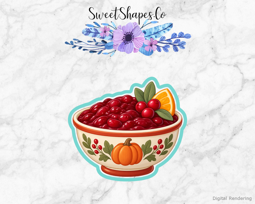 Family Table Cranberry Sauce Bowl Cookie Cutter