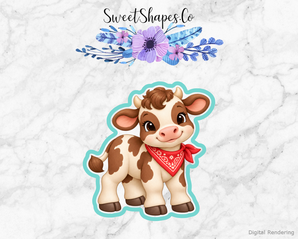 Farmyard Party Bandana-Wearing Calf Cookie Cutter