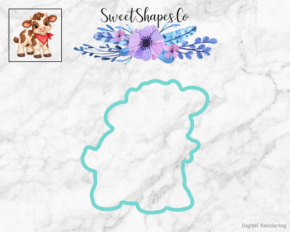 Farmyard Party Bandana-Wearing Calf Cookie Cutter