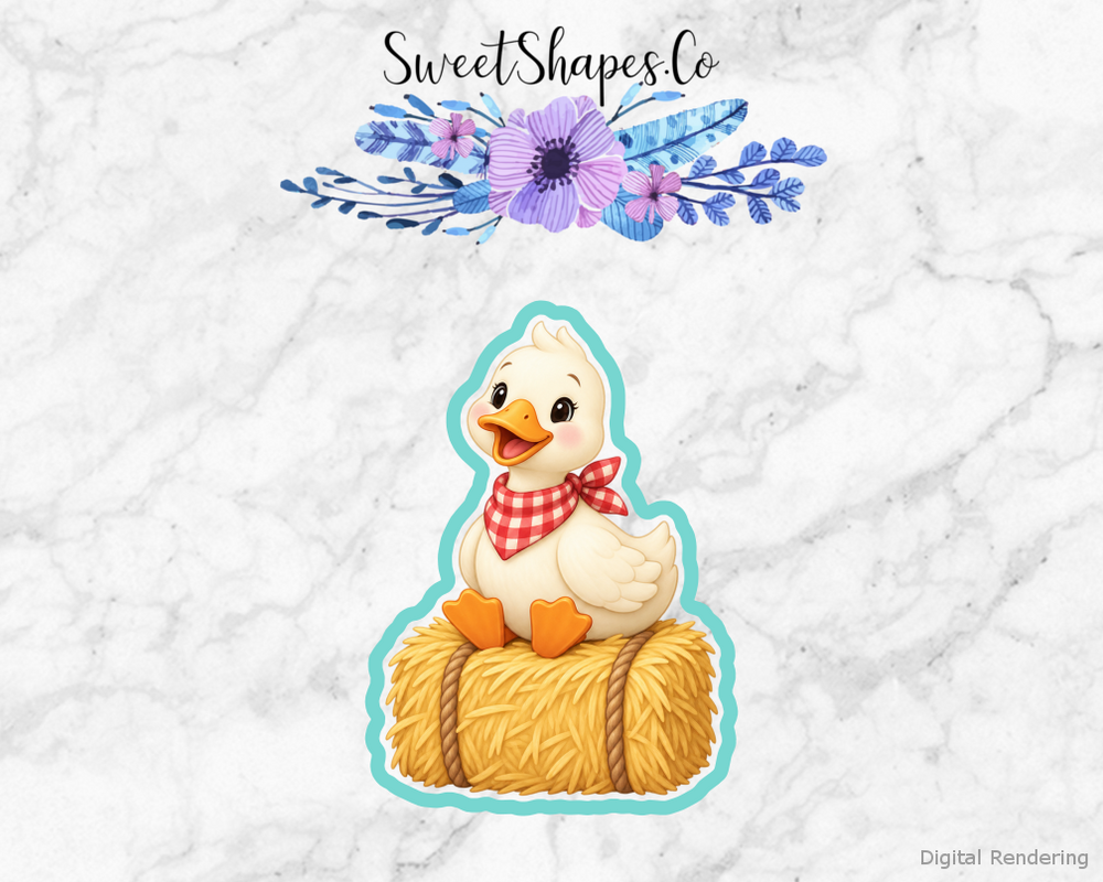 Farmyard Party Duck On A Hay Bale Cookie Cutter