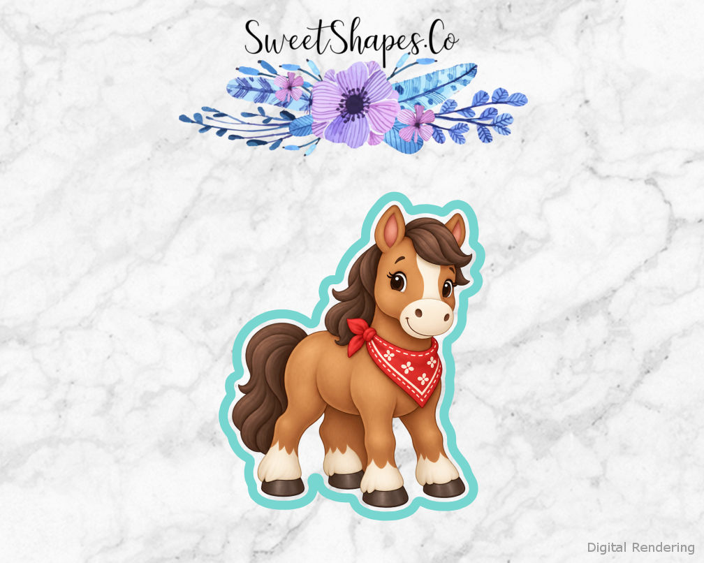 Farmyard Party Horse With Neckerchief Cookie Cutter