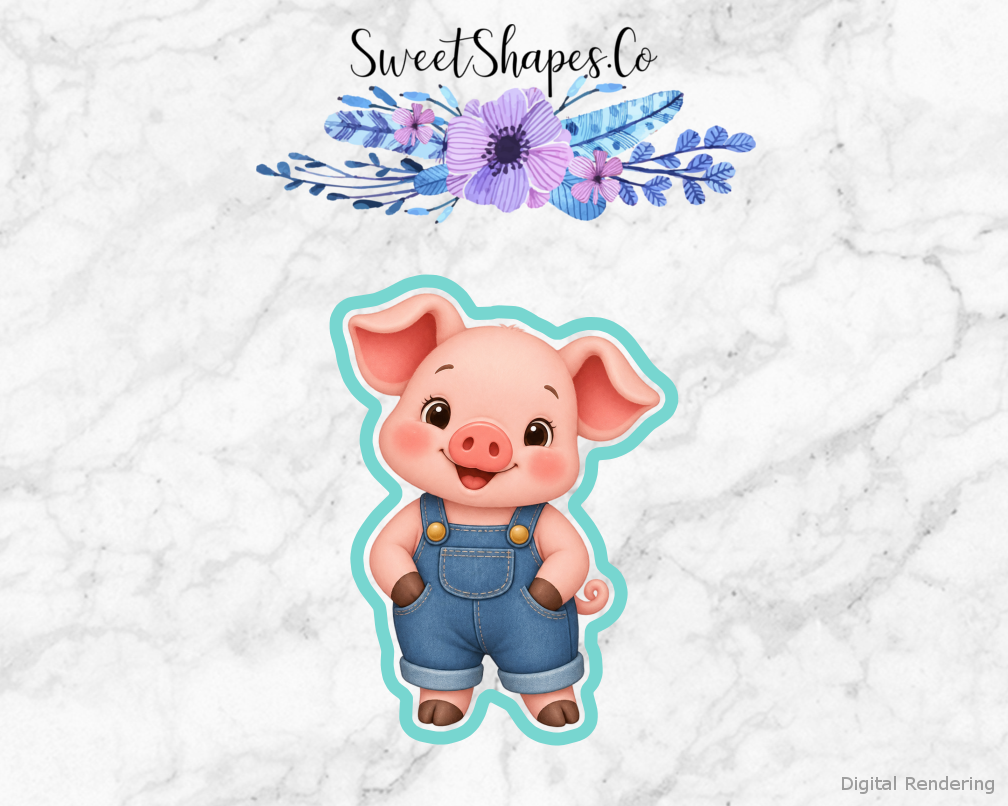 Farmyard Party Piglet In Overalls Cookie Cutter