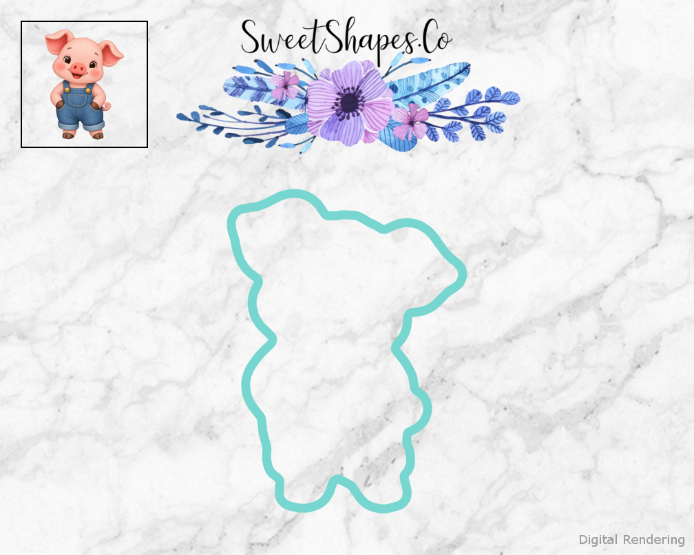 Farmyard Party Piglet In Overalls Cookie Cutter