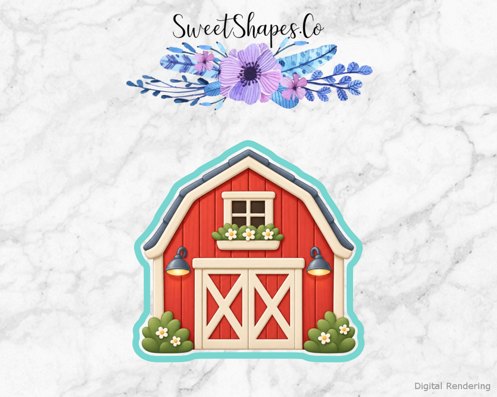 Farmyard Party Sunny Red Barn Cookie Cutter
