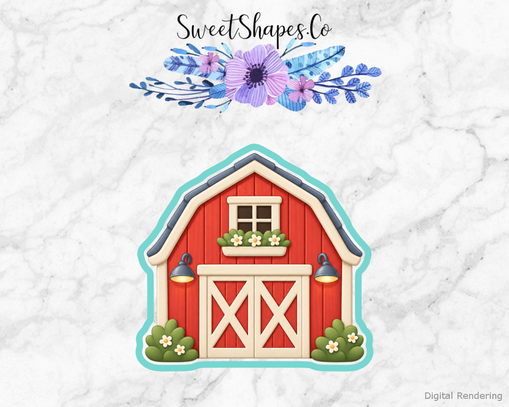Farmyard Party Sunny Red Barn Cookie Cutter