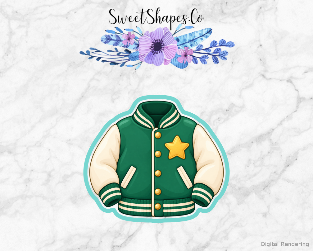Forest Gold Star Varsity Jacket Cookie Cutter