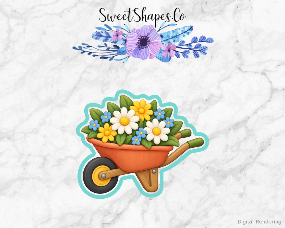 Garden Helper Flower-Filled Wheelbarrow Cookie Cutter