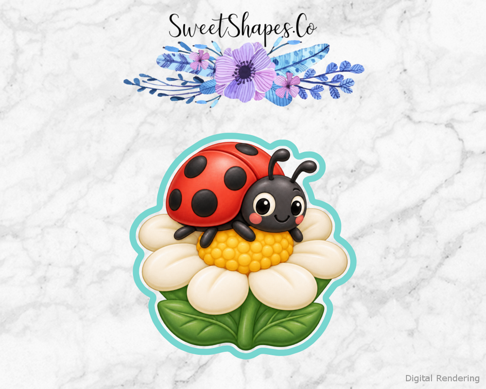 Garden Helper Ladybug On A Flower Cookie Cutter