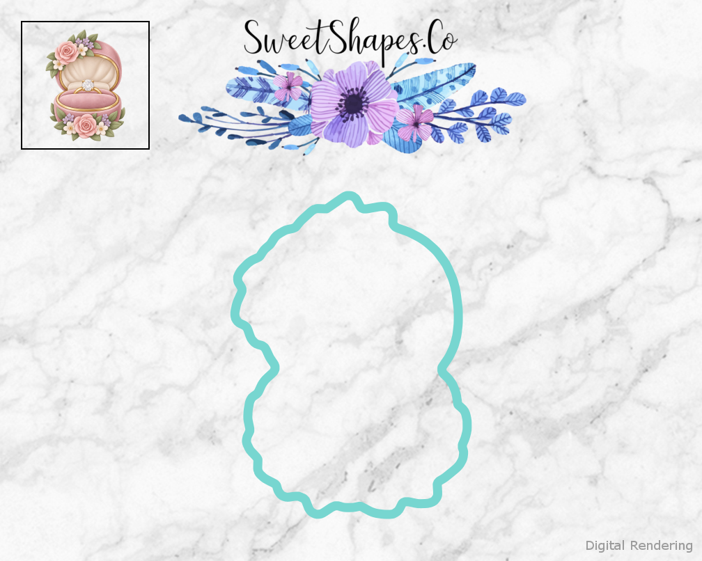 Garden Tea Floral Ring Box Cookie Cutter