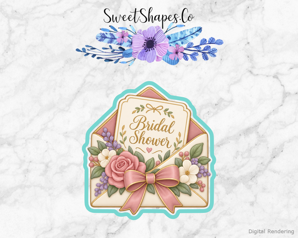 Garden Tea Floral Shower Invitation Cookie Cutter