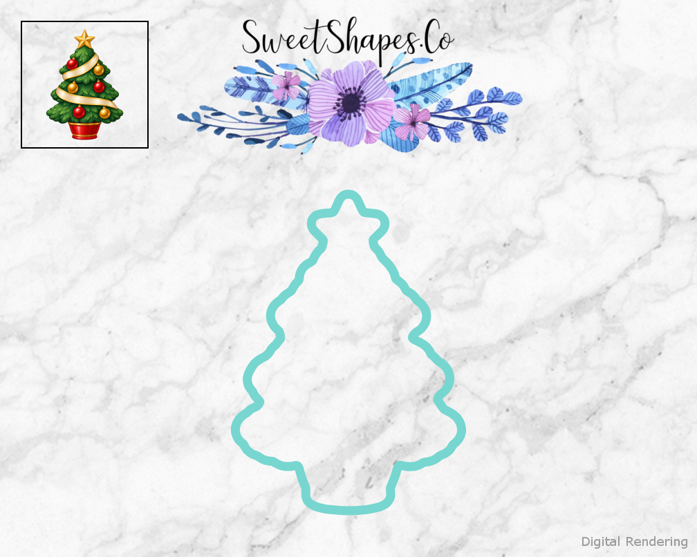 Golden Ribbon Christmas Tree Cookie Cutter